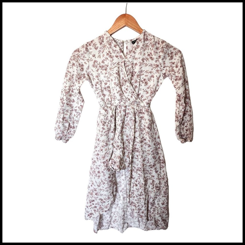 Art Class M Medium 7 8 Romper Dress Floral Long Sleeve Kids Girl Retro Look